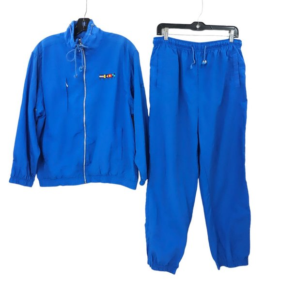 Vtg Catalina Wind Suit Tracksuit Blue Sz M Windbreaker Jacket Pant 80s 90s Retro - Picture 14 of 14